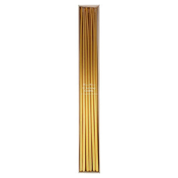 Lange gouden conische kaarsen